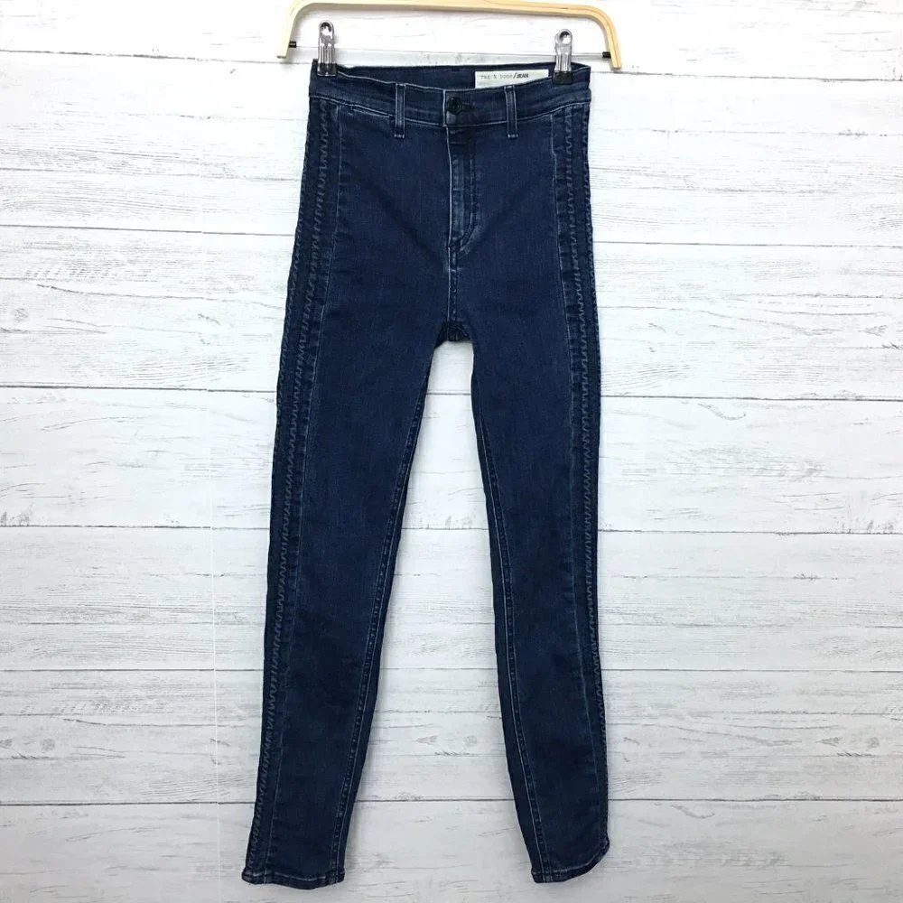 Rag & Bone Women's Jeans Skinny Side Leg Detail Dark Wash size 25 length 28